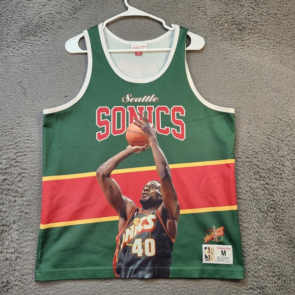 Vintage Seattle SuperSonics Jersey Mens Medium NBA Basketball Shawn Kemp 90s - Picture 1 of 7